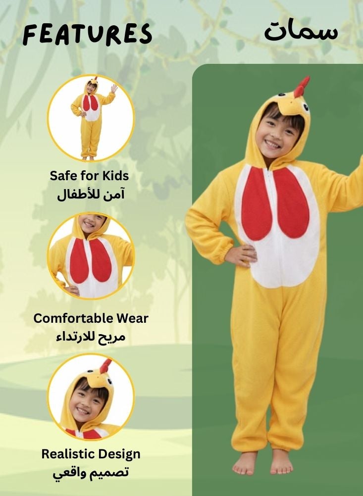 بريميم زي دجاجة للأطفال - زي دجاجة صفراء للأولاد والبنات، زي تنكري ممتع ومناسبات مدرسية - Image 2